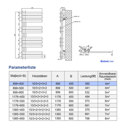 Meykoers towel radiator Flat 89x40cm Bathroom radiator Panel White Towel warmer Side connection Design radiator