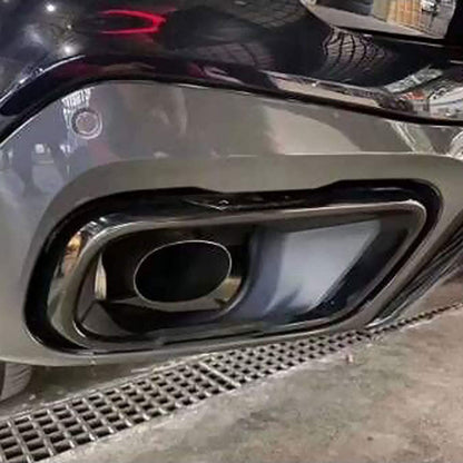 Stainless steel exterior accessories, exhaust pipe end decoration, frame cover for X5 G05 X7 G07 2019-2021 M Sport version car accessories (black)