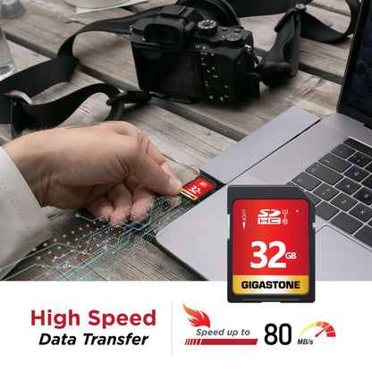GIGASTONE 32GB SDHC Memory Card 5-pack, UHS-I U1 Class 10, up to 80 MB/s. for digital cameras Canon Olympus PC
