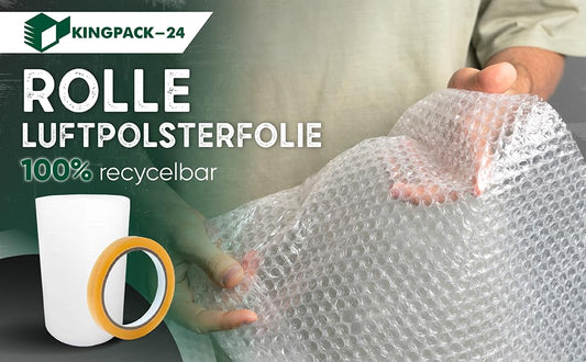 4 rolls of bubble wrap 30cm wide and 100m long KINGPACK-24 - perfect for moving or shipping delicate items
