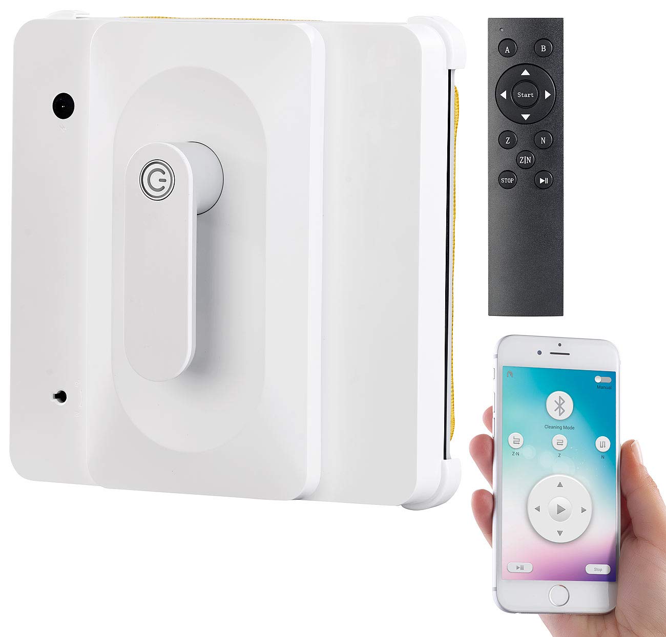 Sichler Household Appliances Window Cleaning Robot: Professional Window Cleaning Robot PR-040 with Bluetooth, App & Safety Rope (Window Vacuum Cleaner, Window Cleaning Robot Battery, Window Cleaning)