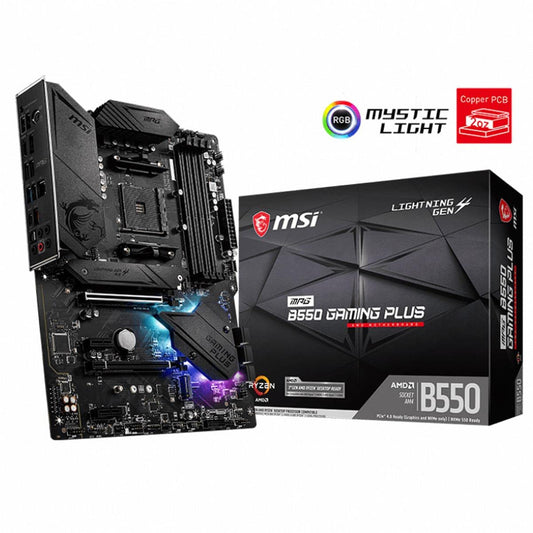 MSI MPG B550 Gaming Plus (ATX AMD AM4 DDR4 M.2 USB 3.2 Gen 2 HDMI ATX Gaming Motherboard AMD Ryzen 5000 Processors