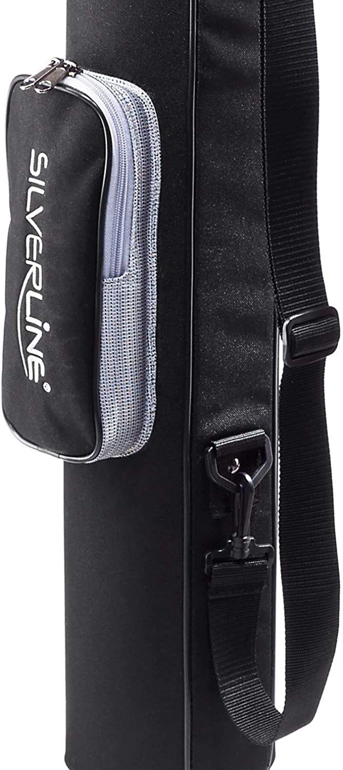 Golf bag/Pencil bag/Travel bag/Range bag/Pistol bag/Carry bag with integrated protective cover and exterior pocket in color: black - silver