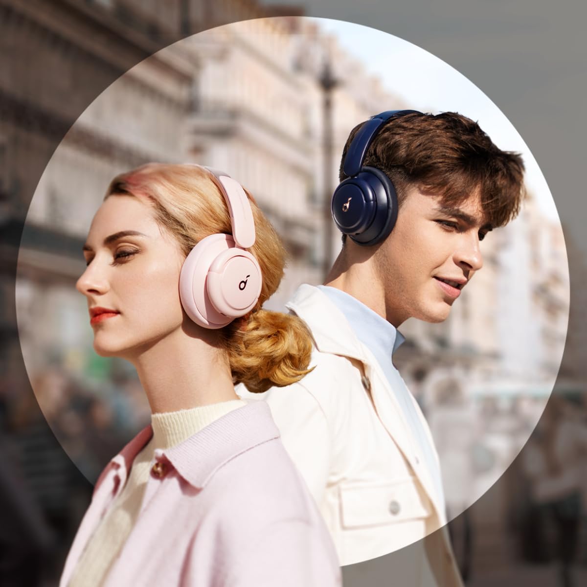 Soundcore by Anker Q30 Bluetooth Headphones, Hybrid Active Noise Cancellation, Customizable Modes, Hi-Res Sound, EQ in App, 40h Battery, Comfortable Fit, Connects to 2 Devices (pink)