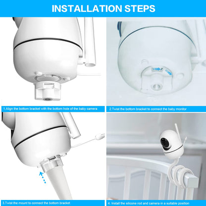 Baby Monitor Holder for HelloBaby, Flexible Baby Monitor Mount, Compatible with HelloBaby models HB65, HB66, HB248, ANMEATE SM935E.