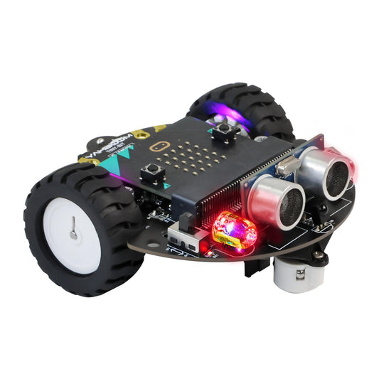 Yahboom Microbit V2 Robotics Kit DIY Car, STEM Project for 8-12 Years Old. Programmable with Graphical Programming Maker Code (includes Microbit).