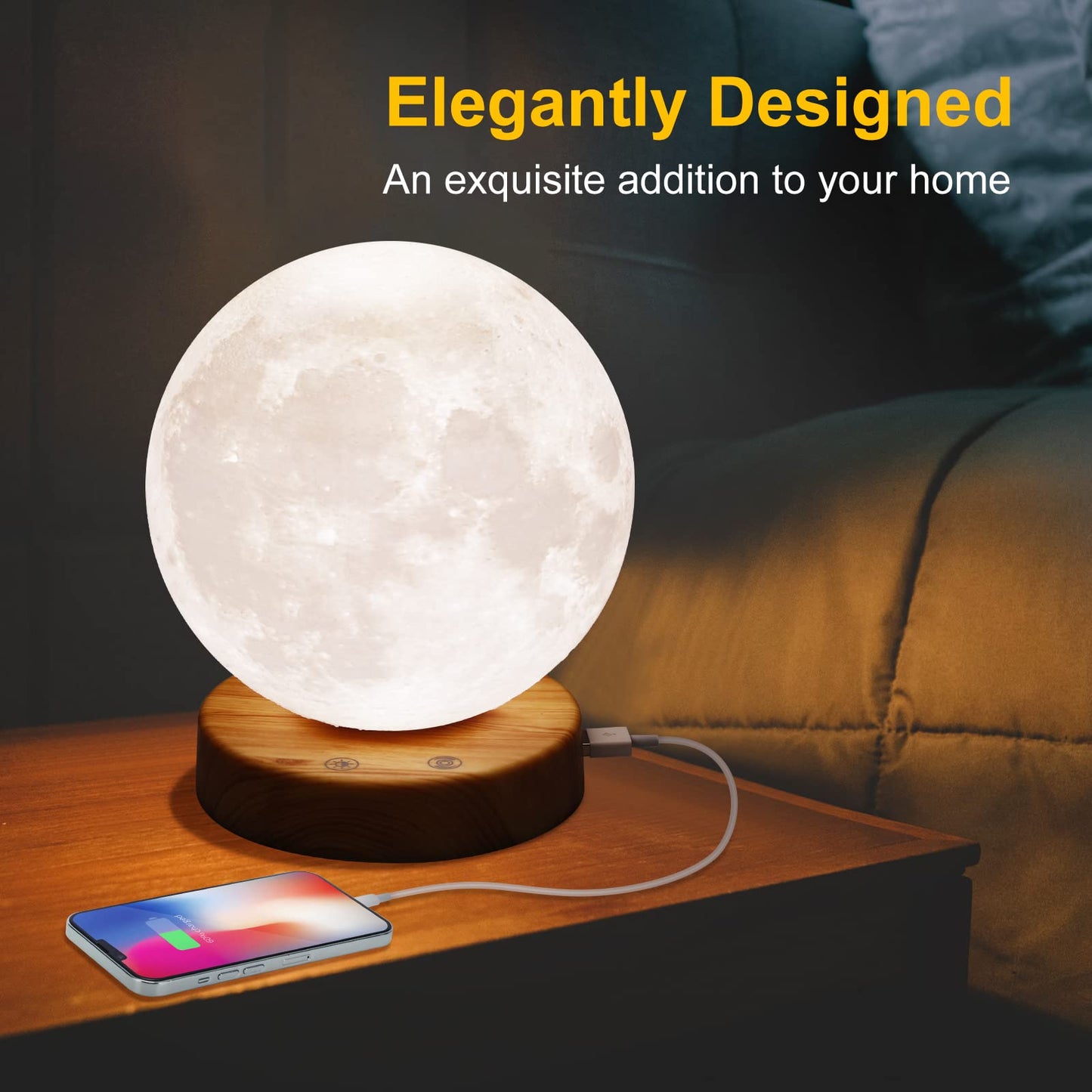 Deng Jr daylight lamp 10000 Lux Moon light therapy lamp, simulation of daylight, UV-free sunlight lamp with remote control, 3 color temperatures, adjustable light intensities, and timer