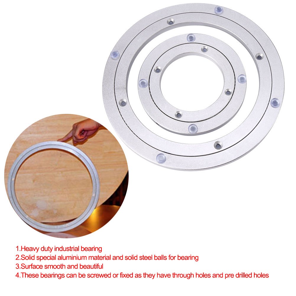 Tabletop swivel turntable ball bearing TV, monitor,e aluminum for dining table, kitchen appliances, etc. Lazy Susan (outer diameter-20cm / 7.9inch)