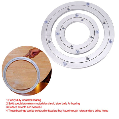 Tabletop swivel turntable ball bearing TV, monitor,e aluminum for dining table, kitchen appliances, etc. Lazy Susan (outer diameter-20cm / 7.9inch)