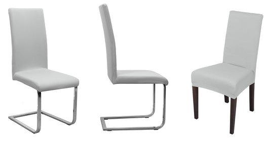 BEAUTEX 6-piece Jersey chair cover set, elastic stretch cover made of cotton bi-elastic, color selectable (light grey)