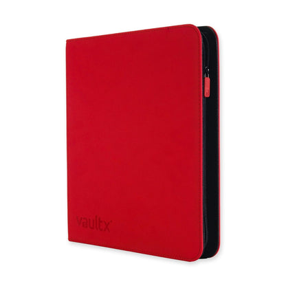 Vault X 12 XL Pocket Trading Card Binder with Zipper, 624 Cards, Premium Exo-Tec Album Material, 26 Side-Loading Pages, Collectors Binder for Trading Card Games, Sports Cards, TCG (Red)