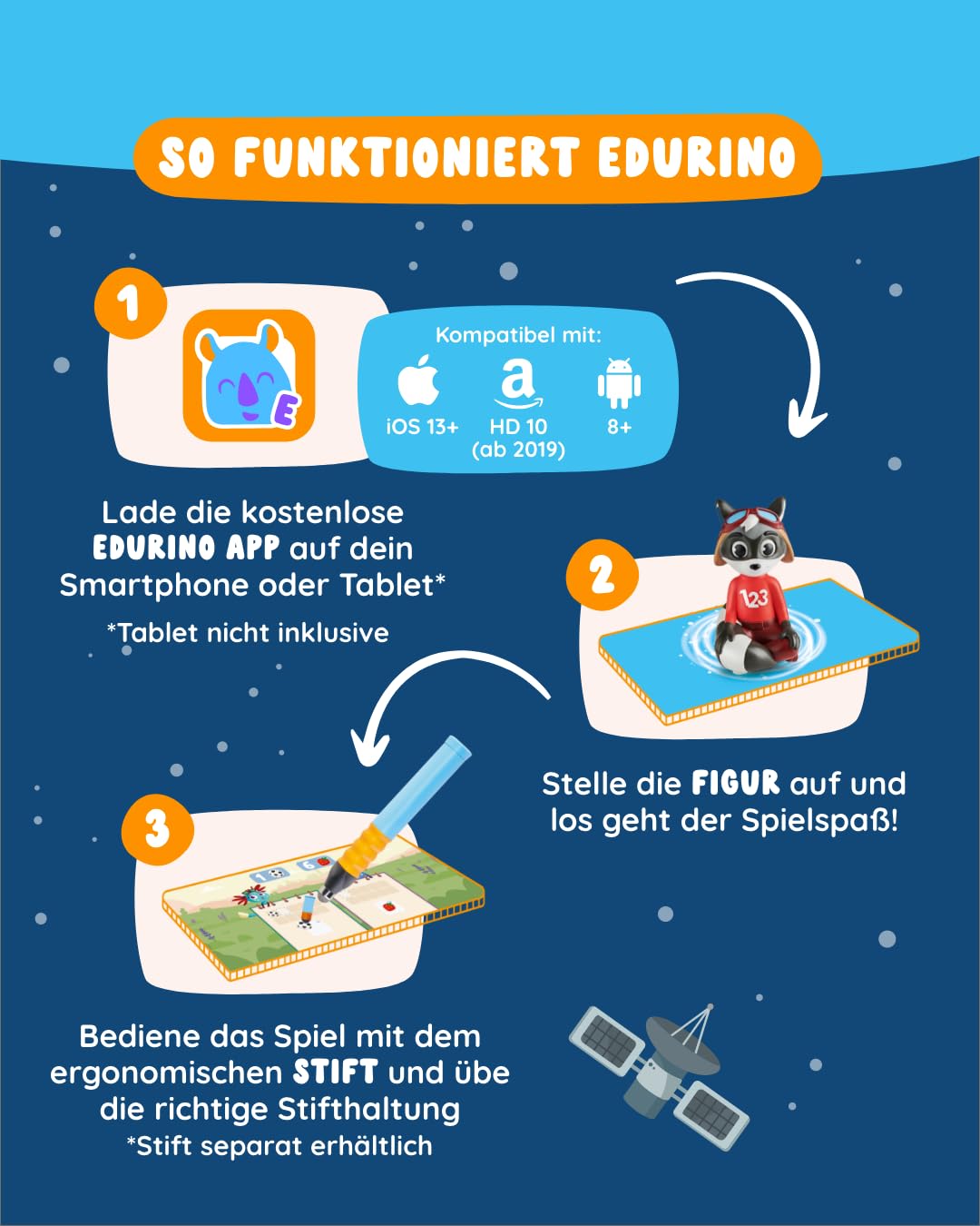Edurino Figure Robin First Arithmetic up to 10 (Level 2) from 4 years including app | Innovative and digital learning game | Number comprehension | Sorting & ordering numbers | First addition & subtraction.