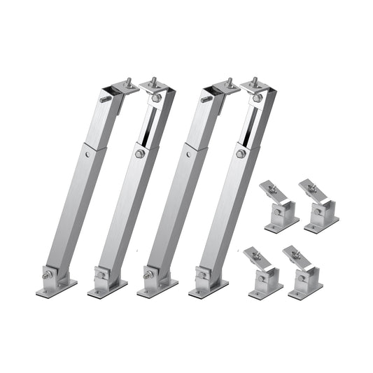Anchor SOLIX Solar Panel Wall Mount, 2-panel, adjustable length and tilt (15°-30°), weatherproof and sturdy aluminum alloy, Silver, Solar Panel Mount for balcony power plants.