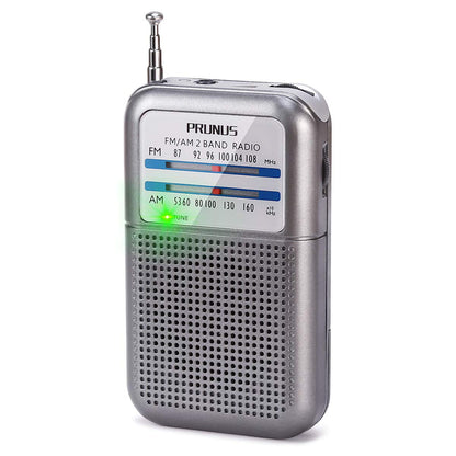 PRUNUS DE333 Mini Radio battery operated, AM FM SW radio small medium wave radio with excellent reception, with signal indicator, small radios powered by AAA battery for walking, camping.