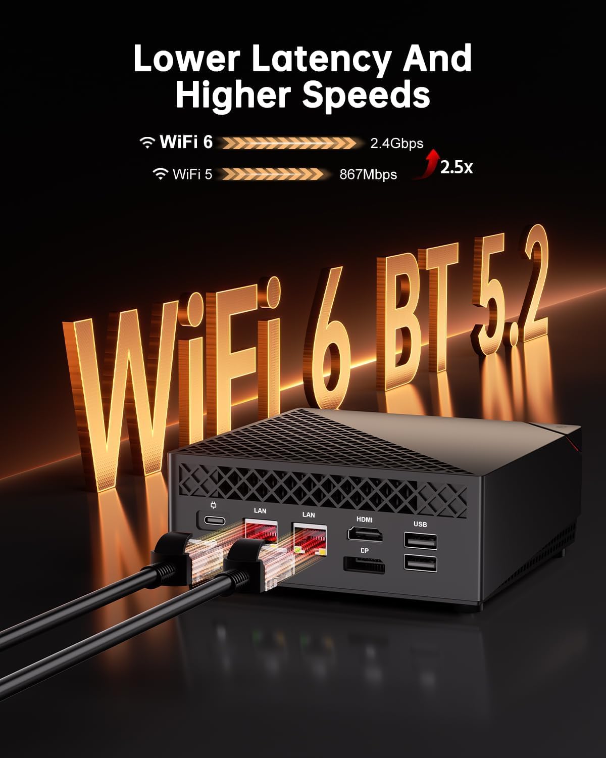 The NiPoGi AM06 PRO Mini PC features AMD Ryzen 7 5825U processor (8C/16T, up to 4.5 GHz), 32GB DDR4 RAM, 512GB M.2 SSD, WiFi 6, RJ45 Dual LAN, 4K Triple Display support. Perfect for school/office/HTPC with VESA mount.