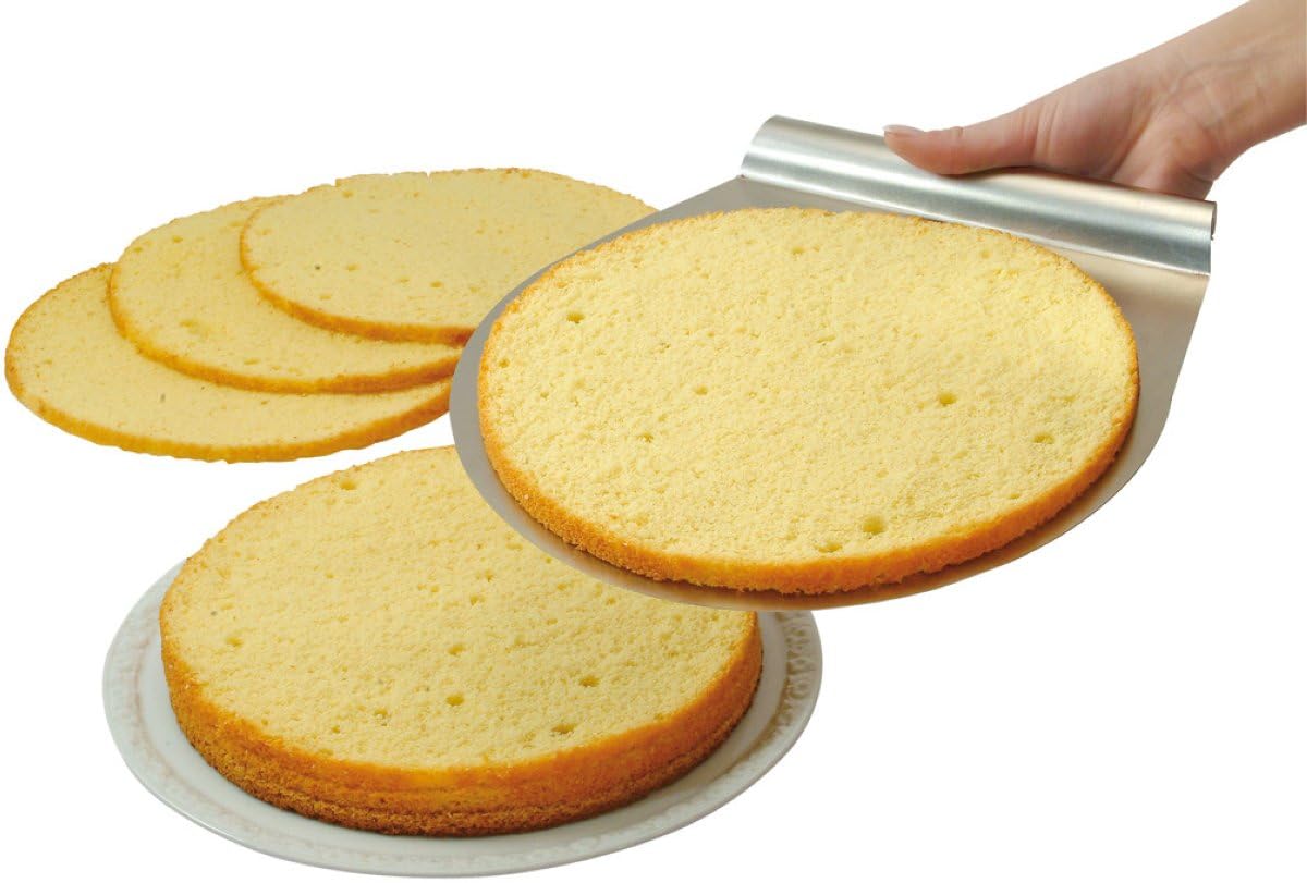 Zenker 7705 Patisserie Cake Base Cutting Aid Set - Includes pastry knife & cake lifter, stainless steel, Ø26/28 cm, Silver