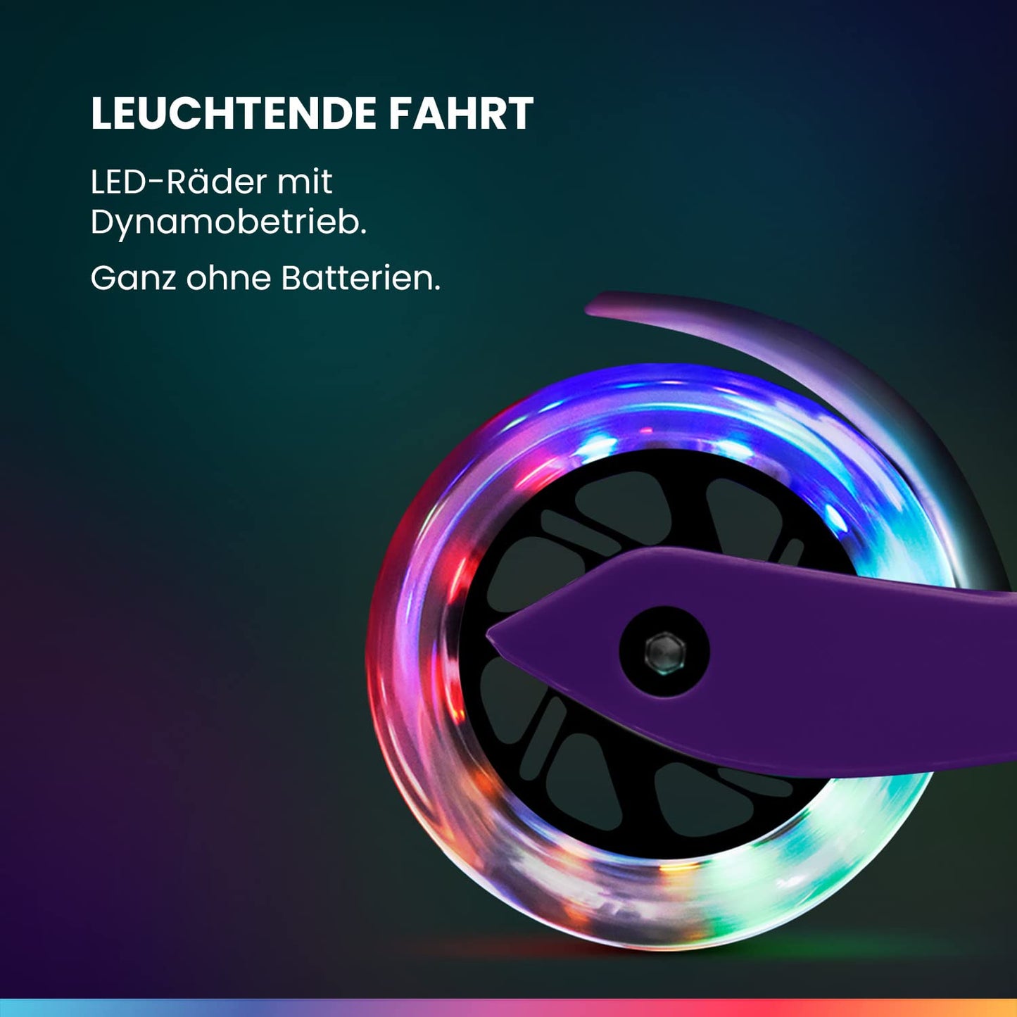 Fun Pro ONE scooter, the safe premium scooter for kids aged 3 and up, with LED wheels, foldable, for toddler boys and girls, suitable for kids aged 3-6 years.