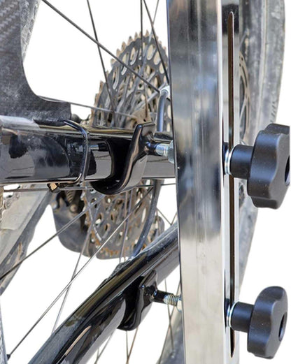 Gioma Bikestand Unisex-Adult Stilo Gc 215-00 Bicycle rear fork parking stand, rear fork stand, chromed, hammered grey paint finish, mm 380 x 360 x h 630