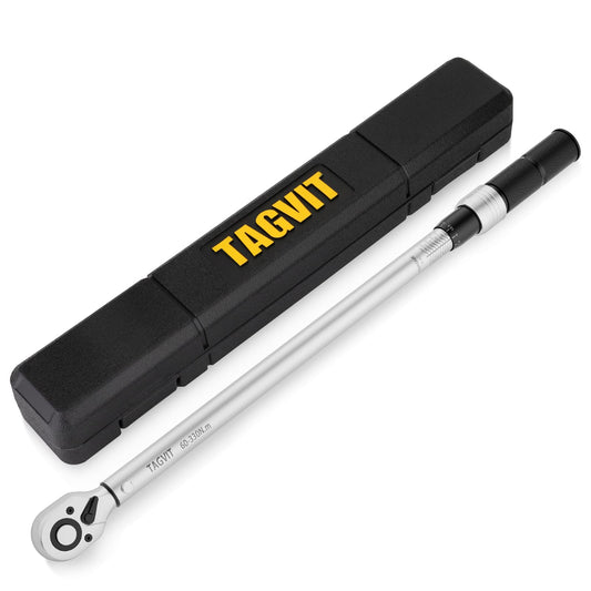 TAGVIT 1/2 inch Torque Wrench, ±3% error accuracy, 60-330 NM Torque Wrench for motorcycle, car, truck repairs, 72 teeth reversible ratchet head