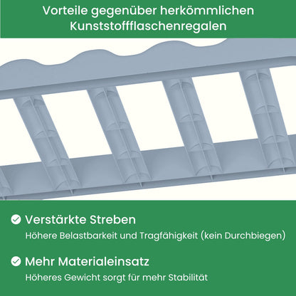 ARTECSIS wine rack stackable plastic for 60 bottles, sturdy bottle rack in gastronomy quality, modular expandable, concrete gray