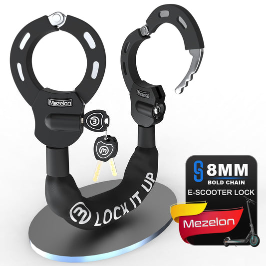 Mezelon E Scooter Lock 8mm | Bike Lock | High Security Locks | U-Lock | Heavy Duty Locks for E Scooters/Bikes/E-Bikes/Motorcycles
