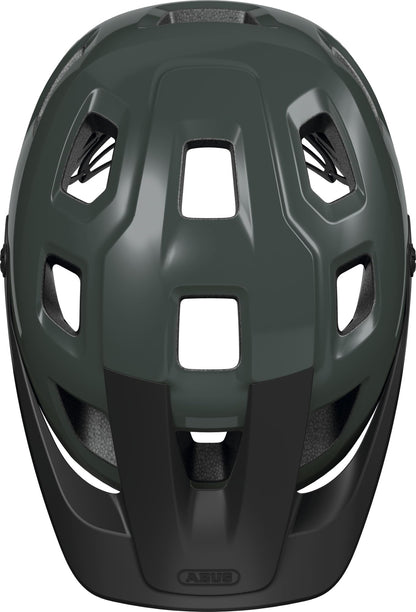 ABUS MTB helmet MoTrip - durable bike helmet with adjustable visor for mountain bikers - custom fit - Unisex - Green Glossy, M, M (54-58 cm)