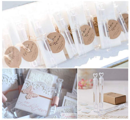 Sweetlove 100 Pieces Wedding Bubbles Filled with Heart Handle for Wedding and Birthday Parties, Stain-Free.