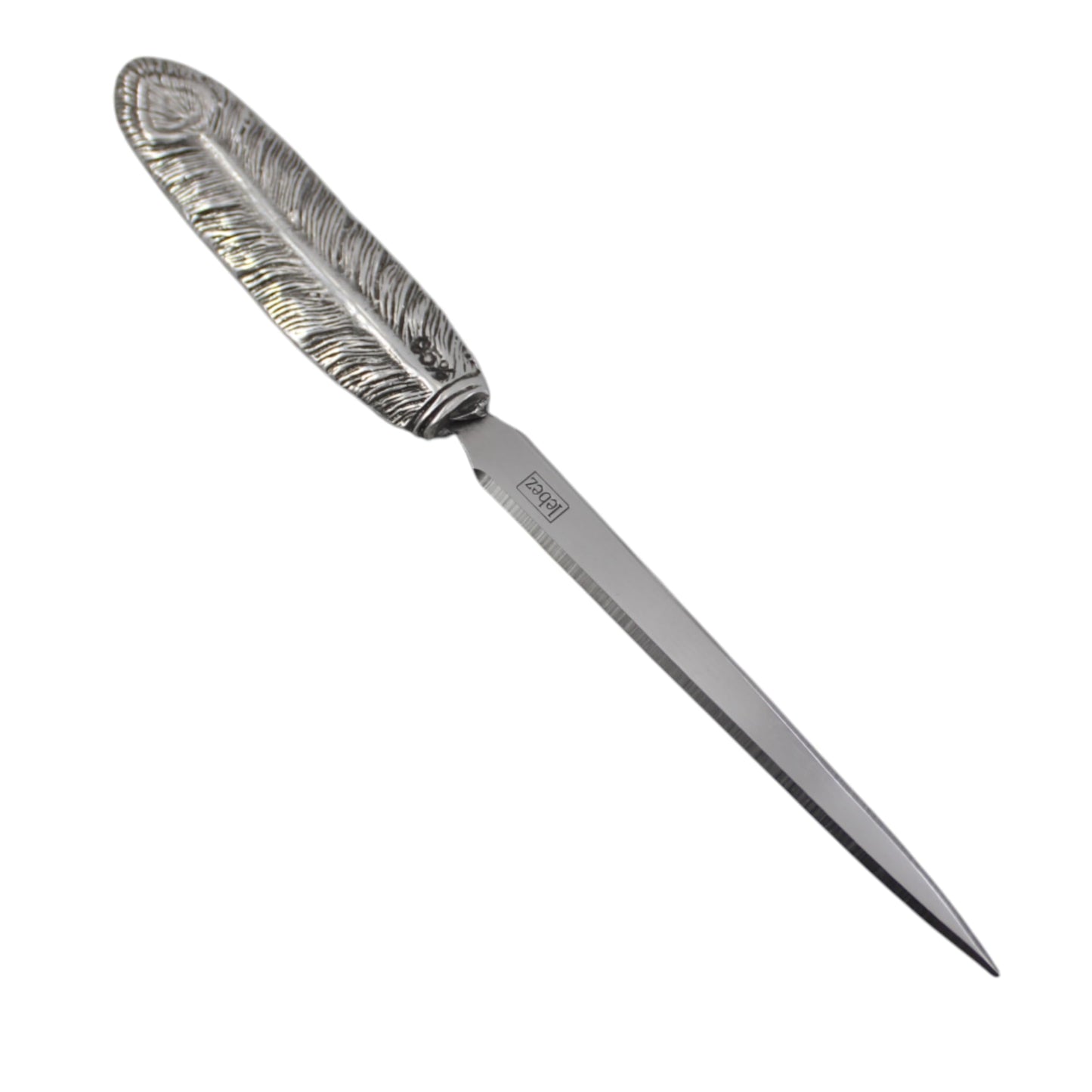Cavagnini, elegant letter opener made of stainless steel and pewter, including gift box (Quill)