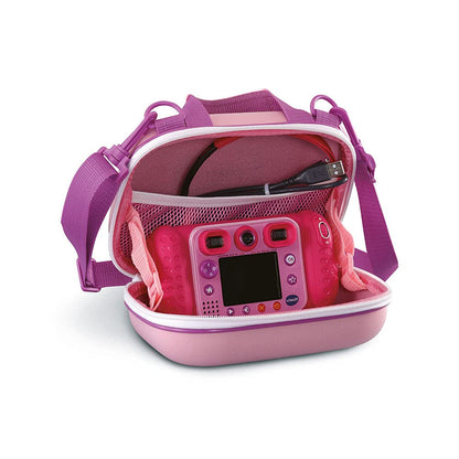 VTech KidiZoom Print Cam - Instant camera for kids with printing function, selfie and video mode, for ages 4-12 & KidiZoom carrying case in pink - Vtech 417369 kids camera, Pink