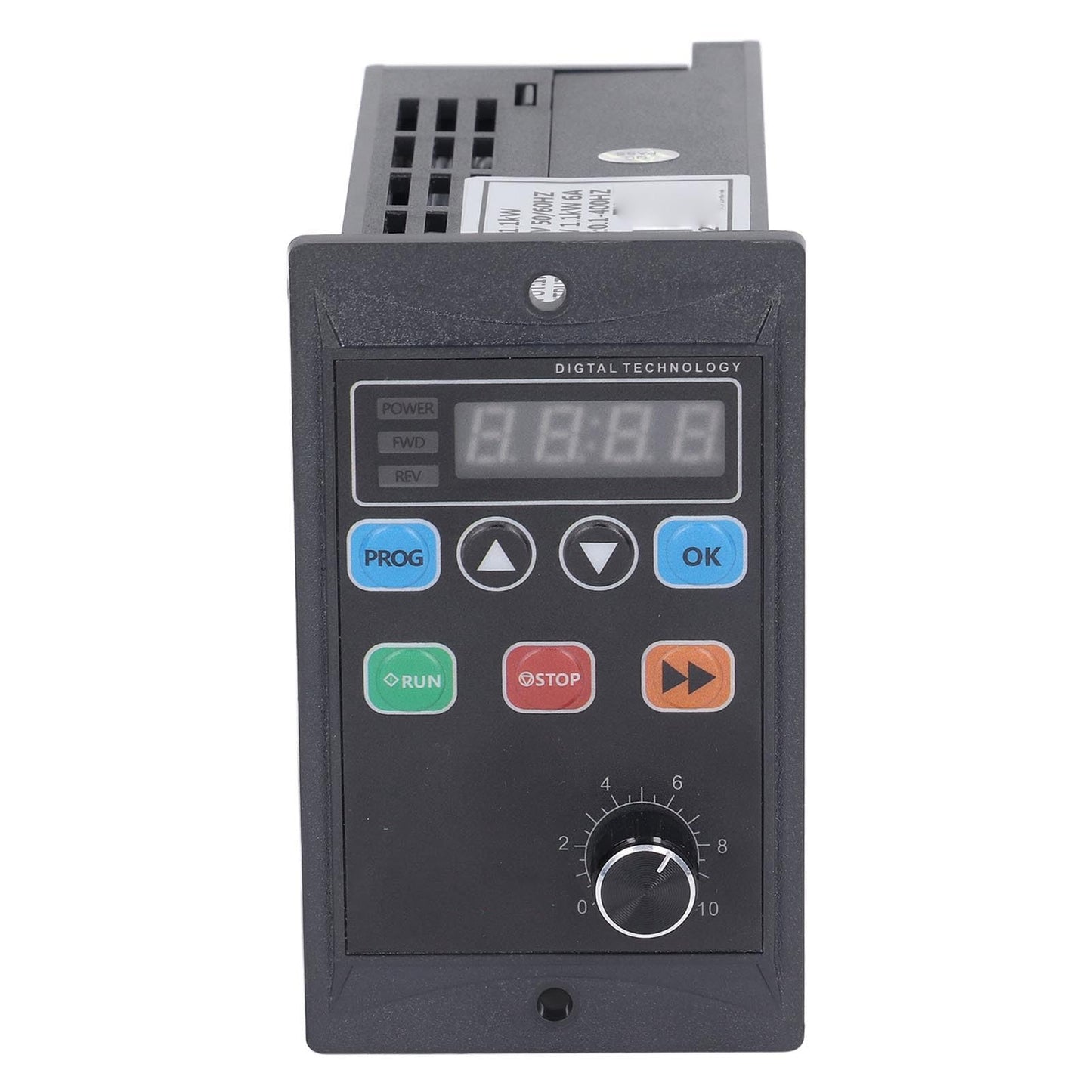 1.1 kW VFD variable frequency drive, 0.1-400 Hz mini motor VFD, 1 PH 176-264 V to 3 PH 0-220 V, 1.1 kW 6 A, speed controller for electric motors.