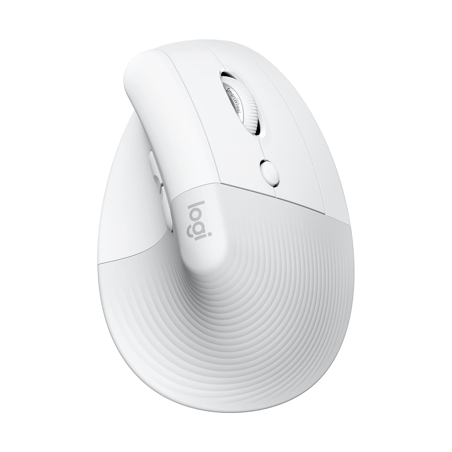 Logitech Lift Vertical Ergonomic Mouse, Wireless, Bluetooth or Logi Bolt USB Receiver, Quiet Clicks, 4 Buttons, Compatible with Windows/macOS/iPadOS, Laptop, PC - White