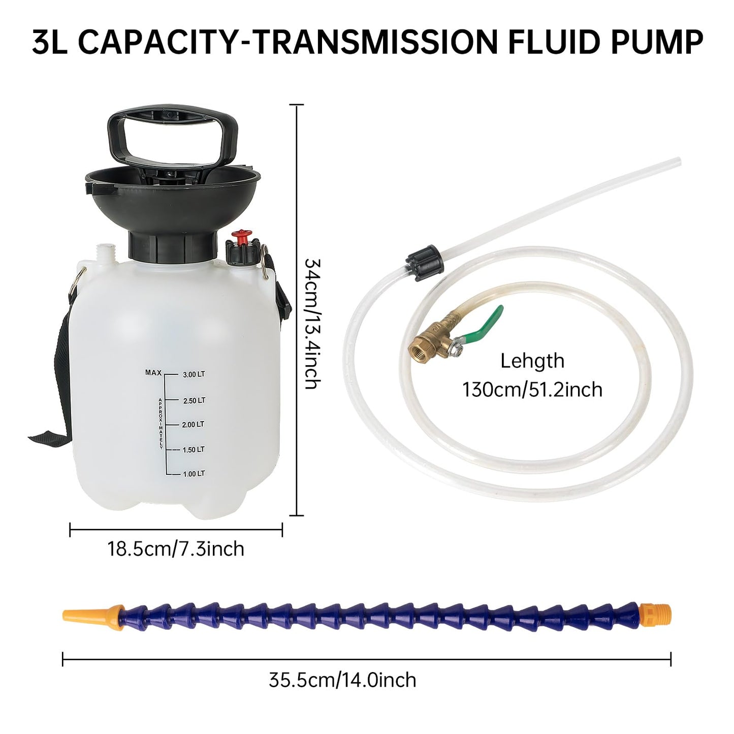 LEMOTO 3L Pumping Tool Gear Oil Pump Oil Filler, Manual Transmission Fluid Filling Device, Transfer Hand Pump