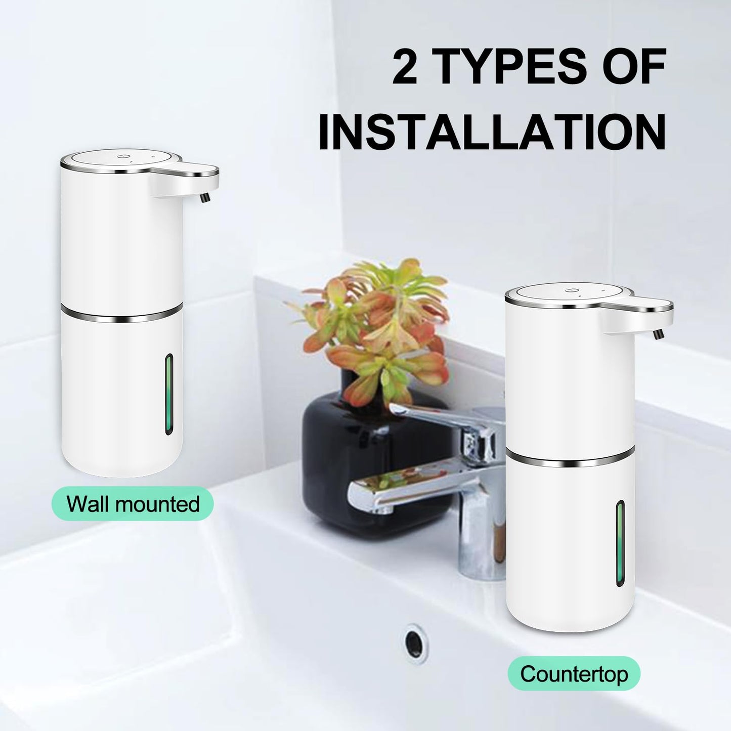Automatic Soap Dispenser - P11 Electric Soap Dispenser with Sensor, Automatic Soap Dispenser with 4-step setting, Battery level display, Wall-mounted Soap Dispenser for Bathroom kitchen (Gel)