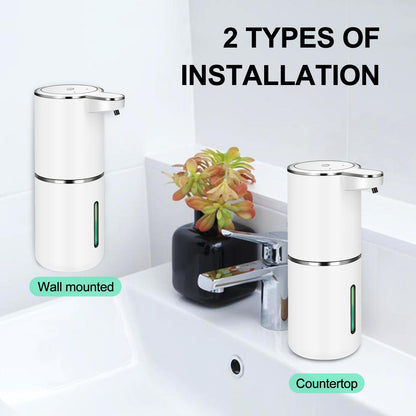 Automatic Soap Dispenser - P11 Electric Soap Dispenser with Sensor, Automatic Soap Dispenser with 4-step setting, Battery level display, Wall-mounted Soap Dispenser for Bathroom kitchen (Gel)