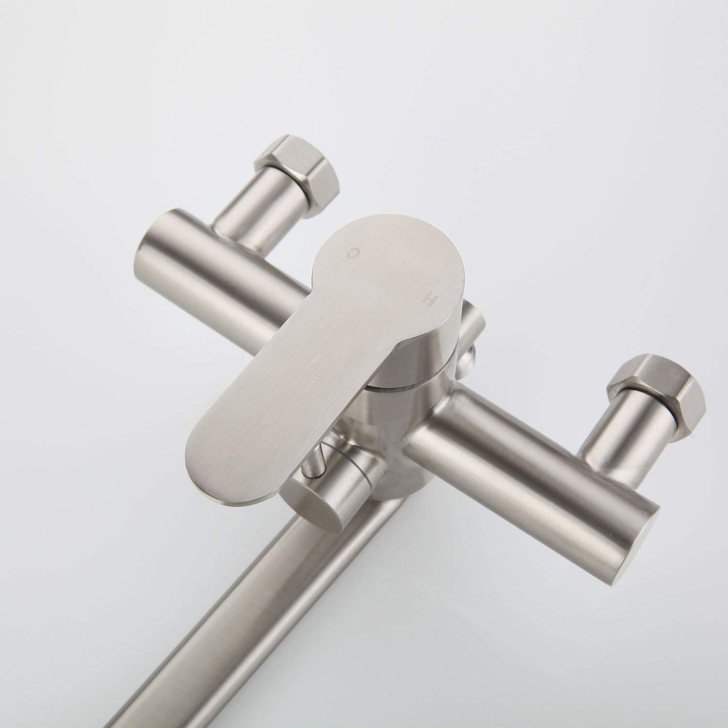 HomeLava Bathtub Faucet Wall Mounted Bath Shower Set Tub Mixer with Hand Shower Tub Faucet Bathroom Faucets Shower Mixer Brushed Stainless Steel for Shower Bathtub