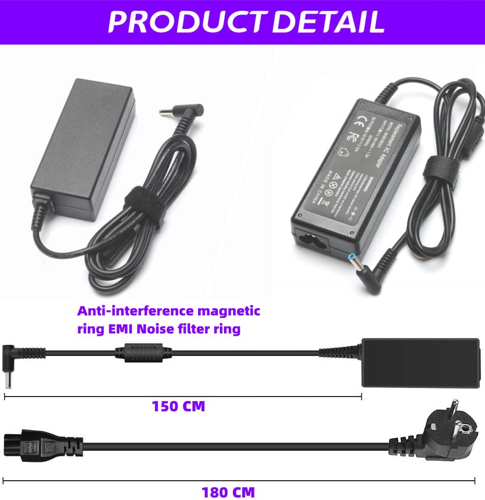 HP laptop charger 45W 19.5V 2.31A notebook laptop power supply AC adapter for HP network battery power supply charger plug: 【4.5mm*3mm】