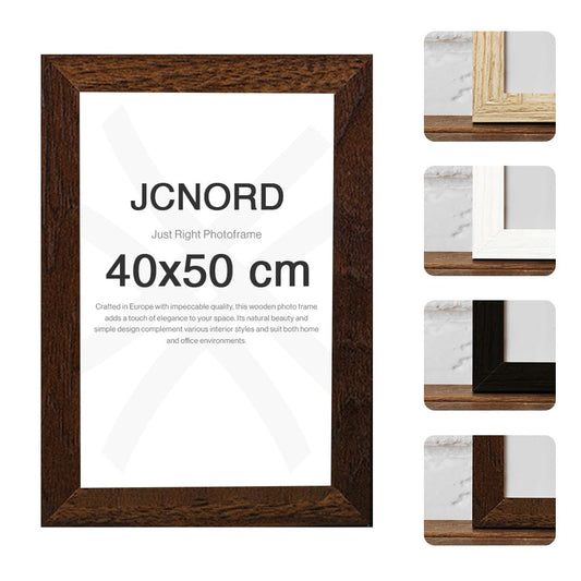 JCNORD MDF Walnut Wood Picture Frame 40x50 cm with shatterproof acrylic glass | Modern photo frame for walls and tables
