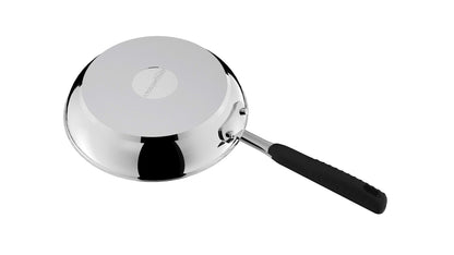 Amazon Basics Stainless Steel Non-Stick Frying Pan - Induction Compatible, with Comfortable Handle - 28 cm