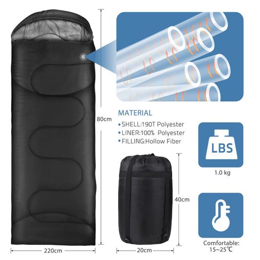 Outdoor camping sleeping bag for 3 seasons, adults sleeping bag, 2 in 1 function blanket sleeping bags, warm, lightweight, waterproof for backpacking, hiking, and traveling.