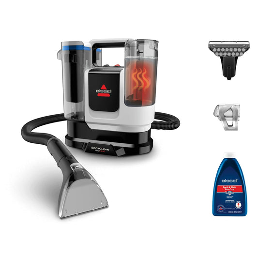 BISSELL SpotClean ProHeat Advanced Carpet Cleaner and Upholstery Cleaner, Wet Vacuum and Carpet Washer, 1125W Motor, compact Multi-Surface Cleaning, powerful against stains, corded, 3924N