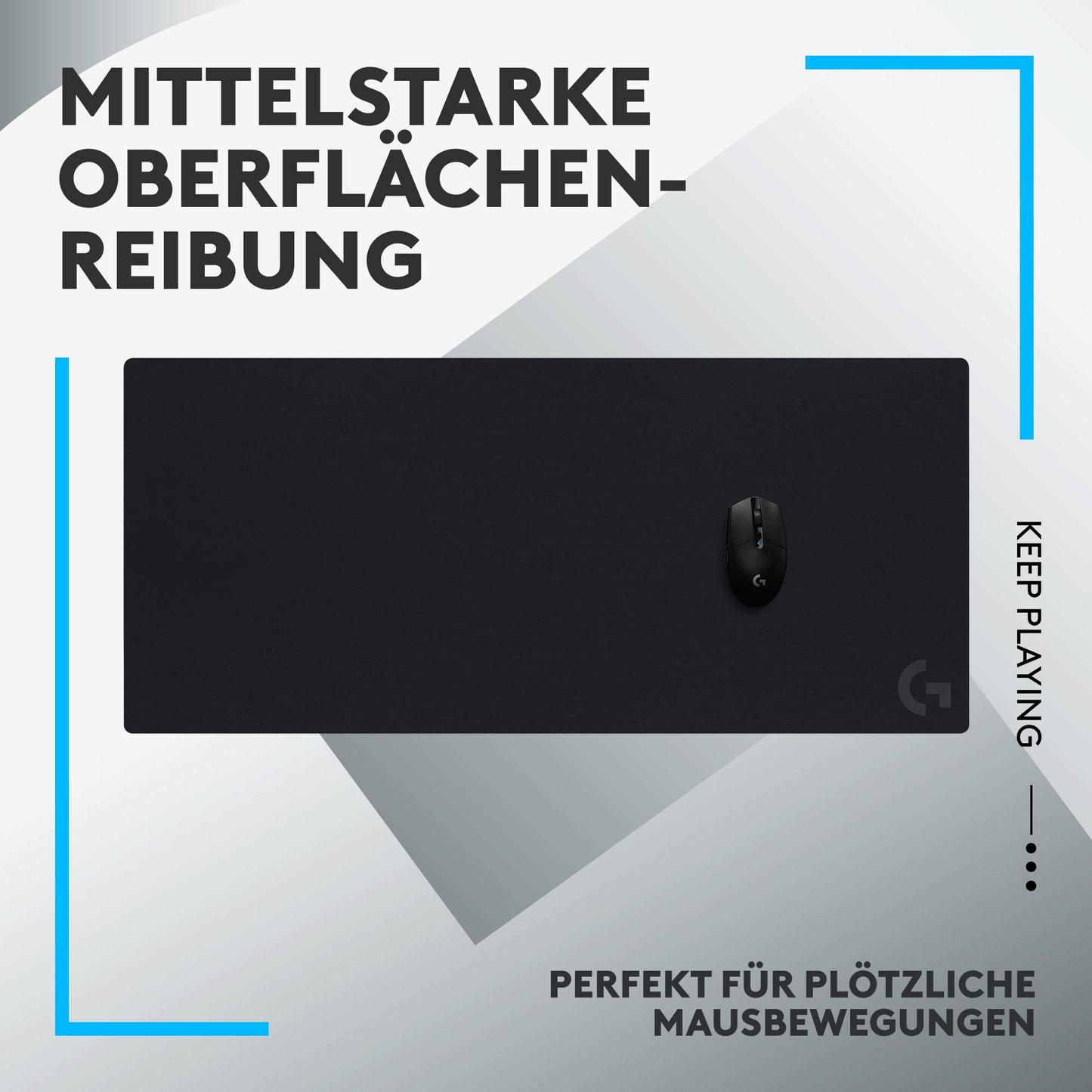 Logitech G G840 Extra Large Gaming Mouse Pad, optimized for gaming sensors, moderate surface friction, non-slip mouse pad, Mac and PC gaming accessory, 900 x 400 x 3 mm.