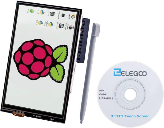 ELEGOO 3.5 inch TFT LCD Touch Screen Monitor 480x320 for Raspberry Pi with all data and touch pen (SPI interface)
