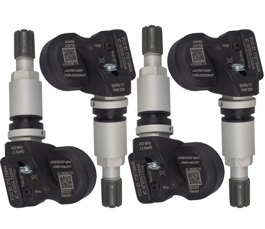 4 x RDKS/TPMS sensors - Tire Pressure Monitoring System suitable for Mercedes Benz GLE / GLE Coupe - Type [W166 / C292] - Period 01/2015 to 11/2018 - A set of 4 sensors with metal valve in silver.