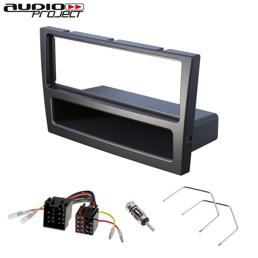 Audioproject A189 - Opel car radio installation kit - for Corsa C Combo Omega B Astra G Vectra C Meriva A Agila Tigra Signum - radio adapter ISO removal tools black