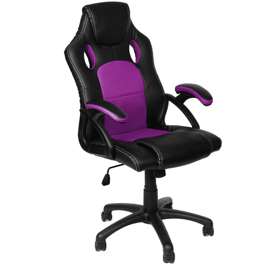Panorama24 Gamer Chair Gaming Office Chair Executive Chair Ergonomic, Purple, 9 color options, padded armrests, tilt mechanism, supports up to 150 kg, Lift TÜV tested