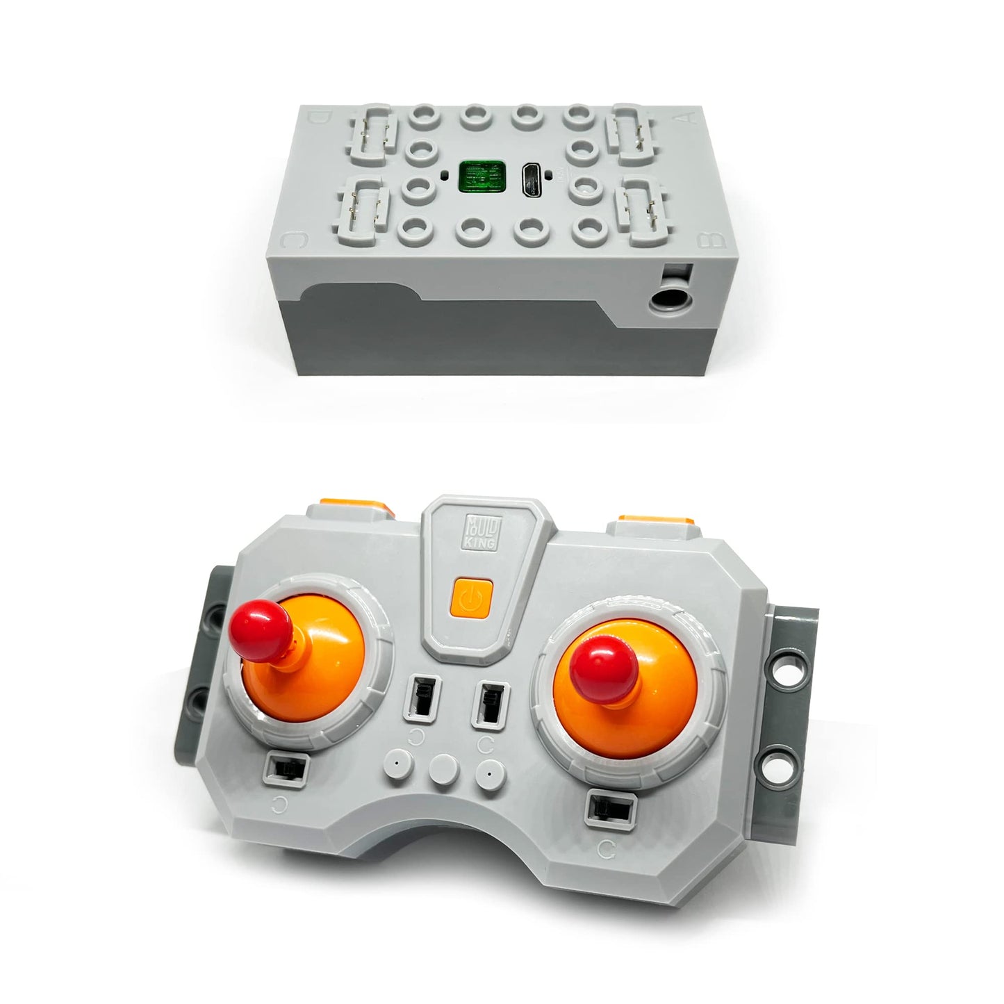 Technology Power Functions Motor Set, 2x L Motor, 1x Servo Motor, remote control, battery box, extension cable for Technic cars, compatible with Lego.