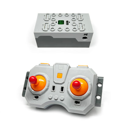 Technology Power Functions Motor Set, 2x L Motor, 1x Servo Motor, remote control, battery box, extension cable for Technic cars, compatible with Lego.