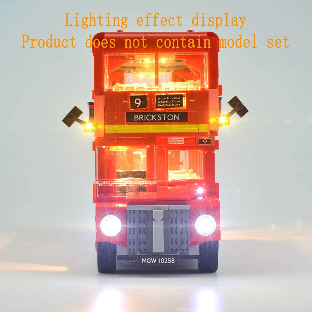 Upgraded version of 10258 light set for Creator Expert London Bus, compatible with Lego 10258 brick model (model set not included).