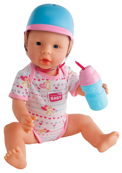 Simba 105560018 - New Born Baby Bike Seat with Harness, Doll Accessories & 105560059 - New Born Baby Bike Helmet, bike helmet and bottle for filling, for 38-43cm dolls, for ages 3+