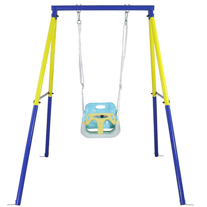 CCLIFE Baby swing with swing frame children's swing swing set outdoor and indoor adjustable from 2 years ZERRO